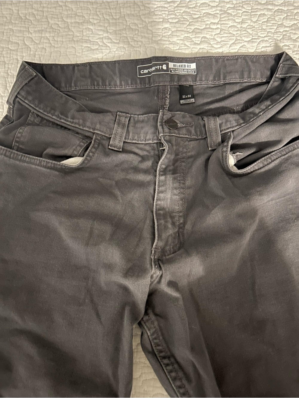 Carhartt Men's Relaxed Fit Pants in Charcoal